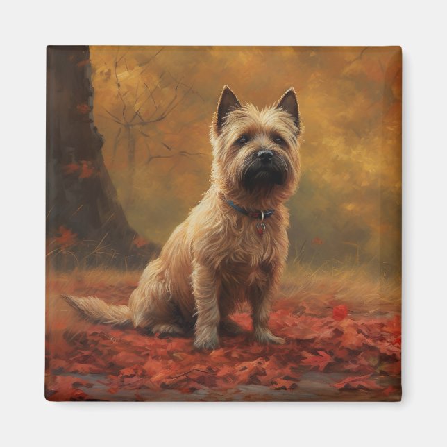 Aimant Cairn Terrier en automne Leaves automne Inspire (Devant)
