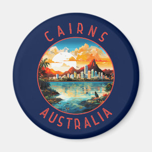Aimant Cairns Australia Retro Cercle en détresse