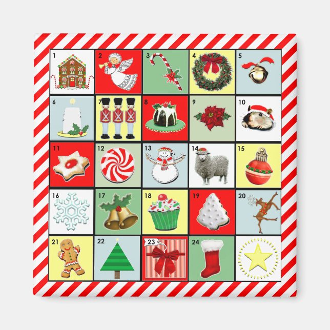 Aimant Calendrier de Noël (Devant)