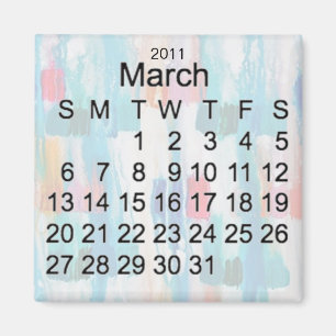 Aimant Calendrier miniature de mars 2011