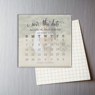 Aimant Calendrier photo Heart Enregistrer la date Mariage