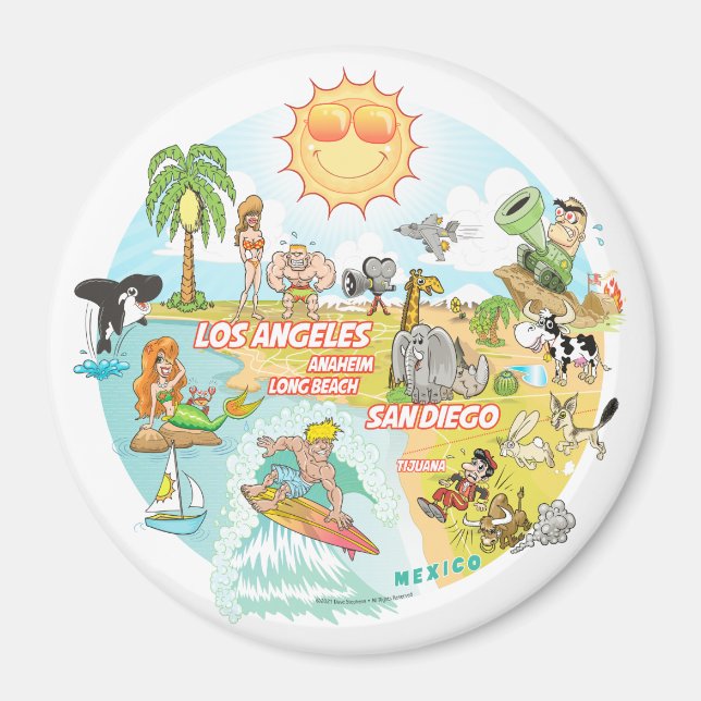 Aimant California Beach Life (Devant)