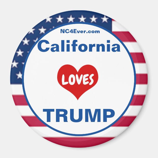 Aimant California LOVE TRUMP Patriotic Fridge (Devant)