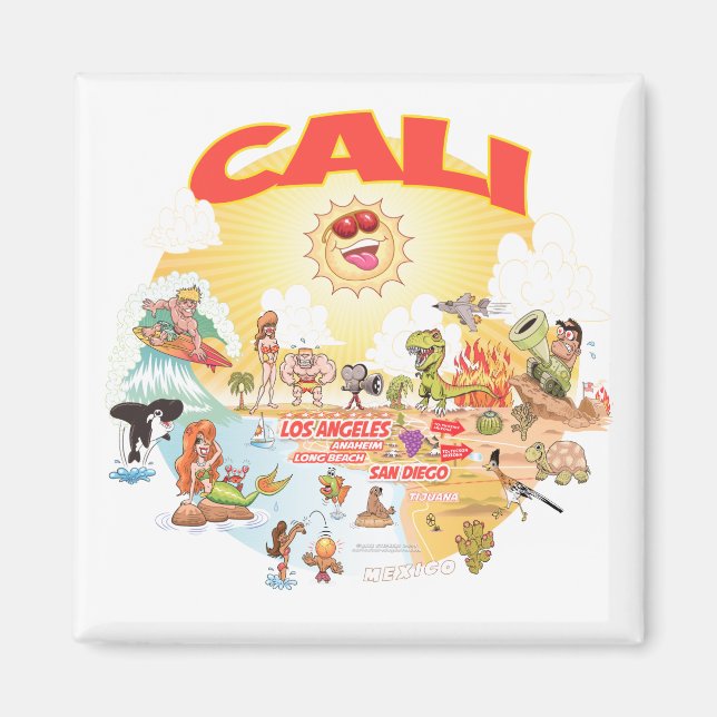 Aimant Californie du Sud CALI (Devant)