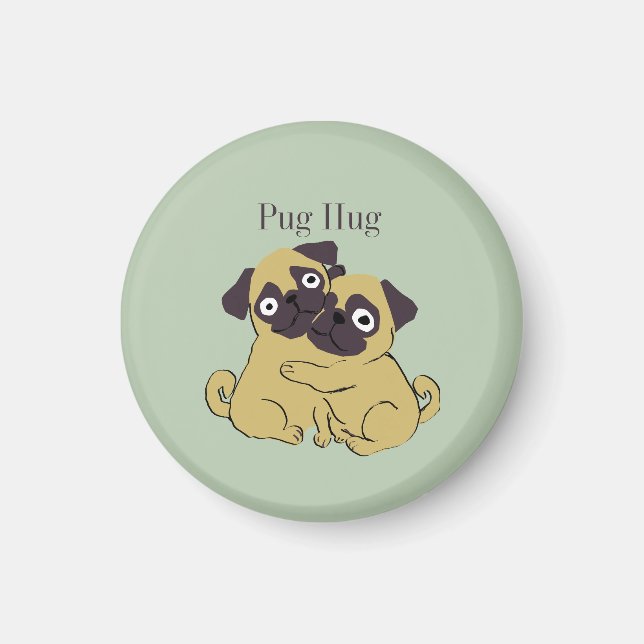 Aimant Câlins de Pug  (Devant)