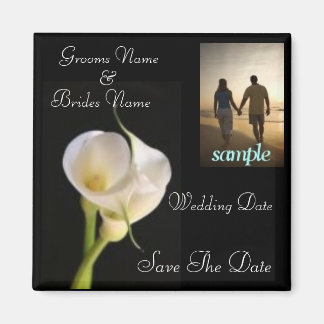 Aimant Calla Lily Elegant Enregistrer l'aimant de date