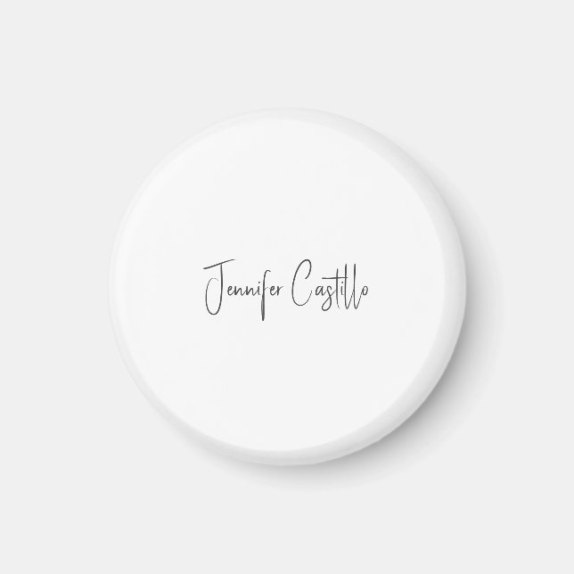 Aimant Calligraphie minimaliste noire blanche (Devant)