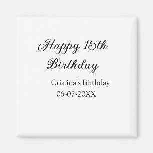 Aimant calligraphie simple minimum heureux 15e anniversai