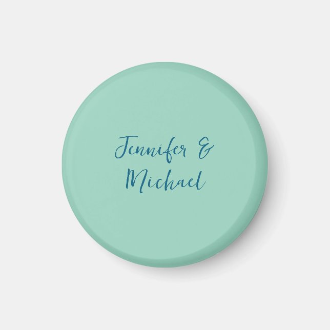 Aimant Calligraphie turquoise minimaliste professionnelle (Devant)