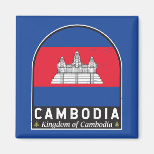 Aimant Cambodge - Emblème Distorsion Vintage