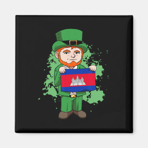 Aimant Cambodge Fier Drapeau cambodgien Saint-Patricks Da