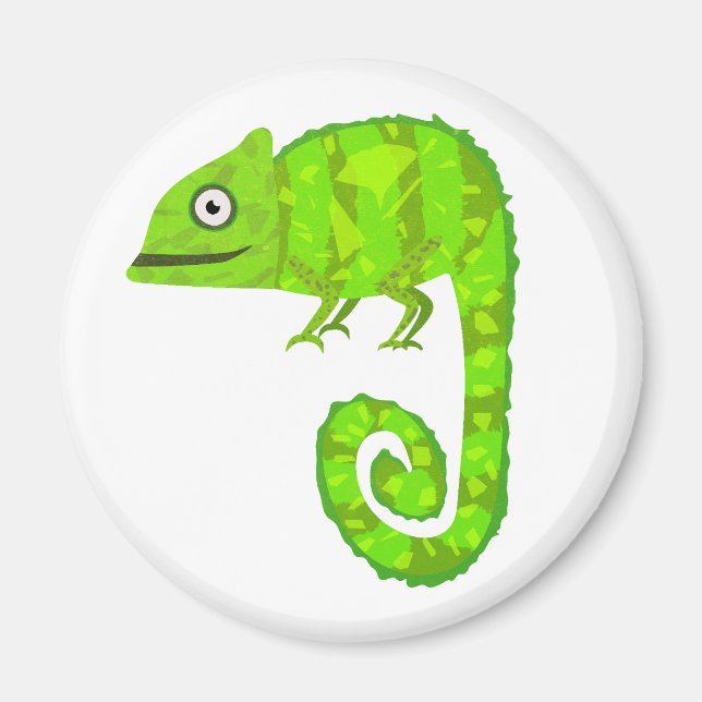 Aimant Caméléon mignon vert (Devant)