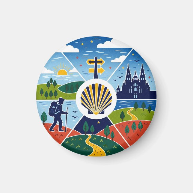 Aimant Camino de Santiago Randonnée (Devant)