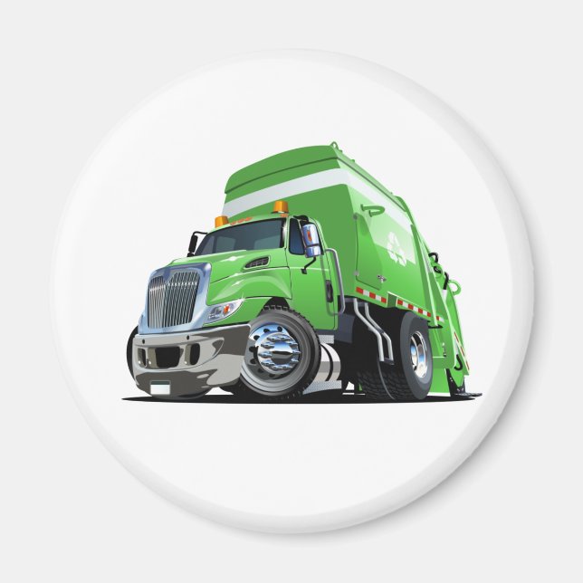 Aimant Camion à ordures de dessin (Devant)