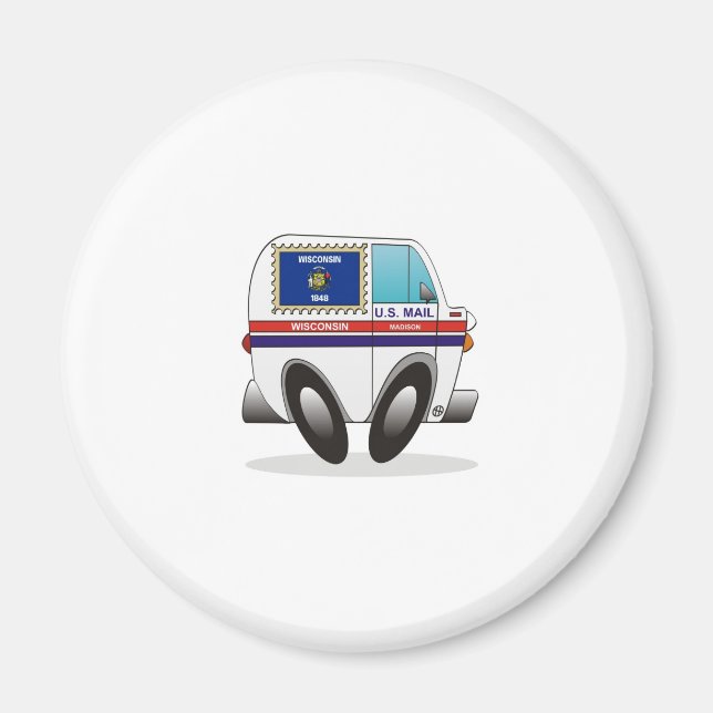 Aimant Camion de courrier WISCONSIN (Devant)