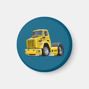 Aimant camion de course de dessin animé