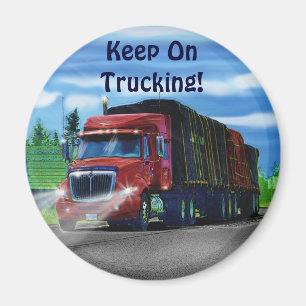 Aimant Camion de fret rouge pour enfants et camionneurs