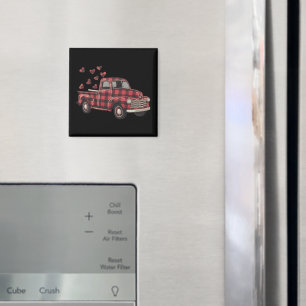 Aimant Camion de la Saint-Valentin Funny Buffalo Plaid Le