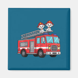 Aimant Camion de pompiers minimal pompiers dalmatiens enf