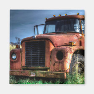 Aimant Camion de ramassage international Antique Red