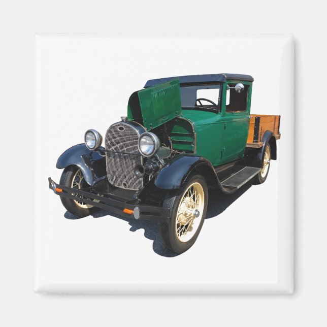 Aimant Camion de ramassage vintage (Devant)