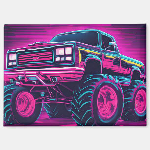 Aimant Camion Monstre Synthwave