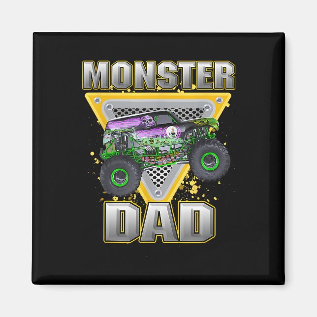 Aimant Camion Papa Fête des pères Monster Camion Sont Ma  (Devant)
