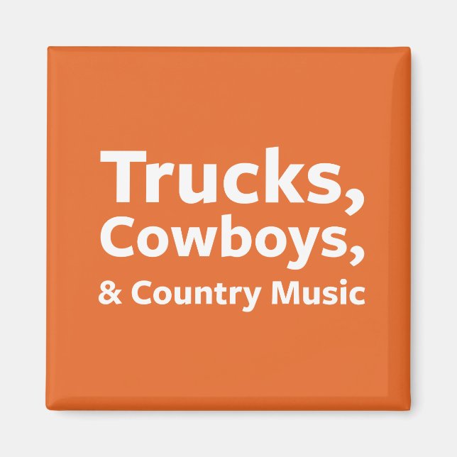 Aimant Camions, cowboys et musique country (Devant)