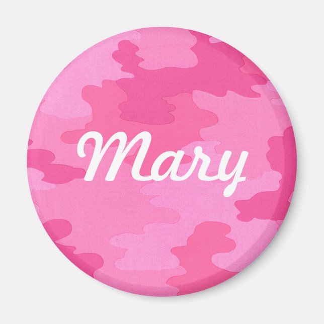 Aimant Camouflage rose Personnalisé (Devant)