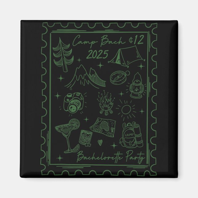 Aimant Camp Bach 2025 Team Bride Retro Camping Bacheloret (Devant)