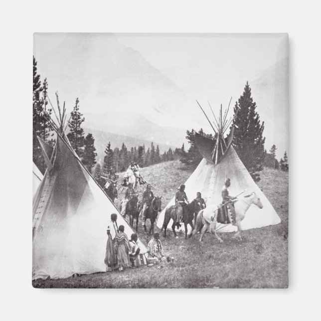 Aimant Camp Native American Teepee, Montana, c.1900 (b/w (Devant)