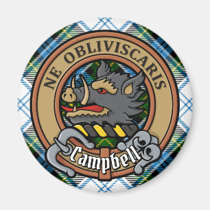 Aimant Campbell Crest au-dessus de Tartan