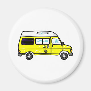 Aimant Campervan jaune