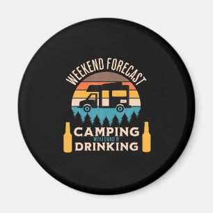 Aimant Camping à bière avec anniversaire à bière
