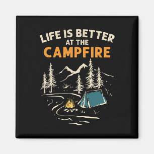 Aimant Camping-car Camping Camping Feu De Camp La Vie Est