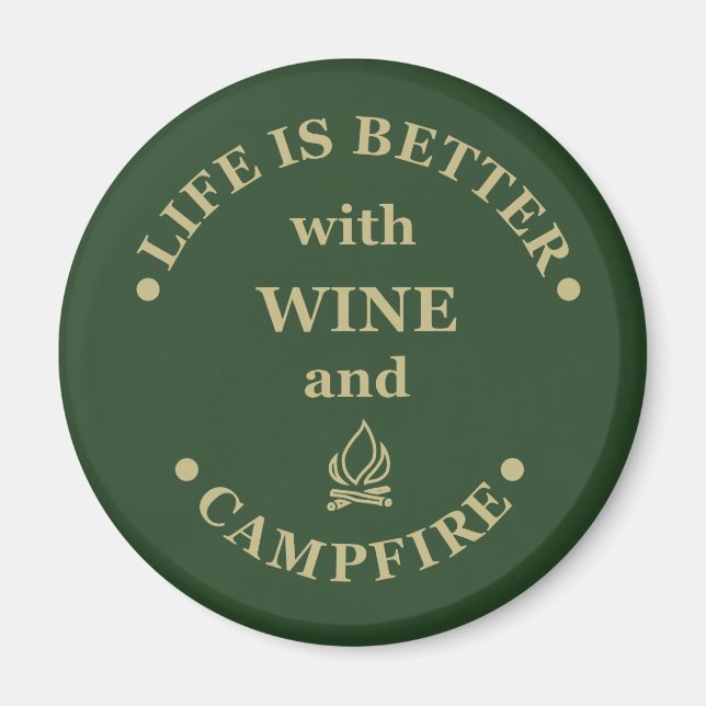 Aimant Camping de fond et les paroles de vin (Devant)