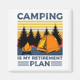 Aimant Camping est mon plan de retraite Drôle camping Cad