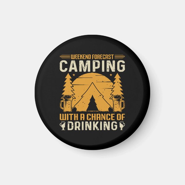 Aimant Camping et boisson (Devant)