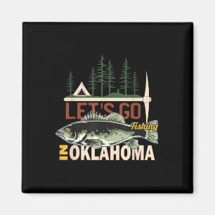 Aimant Camping pêche en Oklahoma - Nature Oklahoma Fish