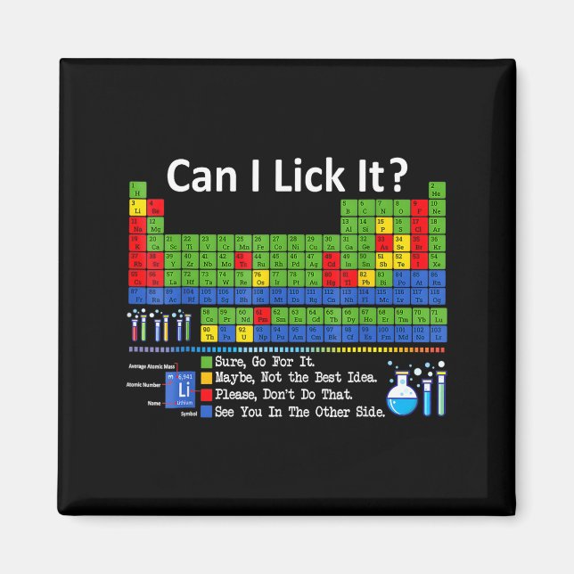 Aimant Can I Lick It Periodic Table Chart Science Teacher (Devant)