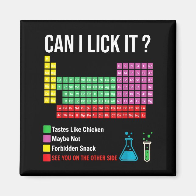 Aimant Can I Lick It Periodic Table Chart Science Teacher (Devant)