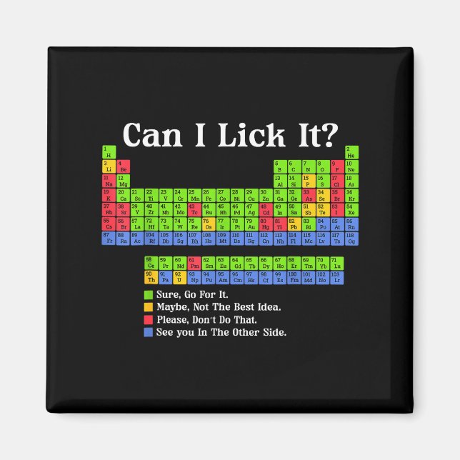 Aimant Can I Lick It Periodic Table Chart Science Teacher (Devant)