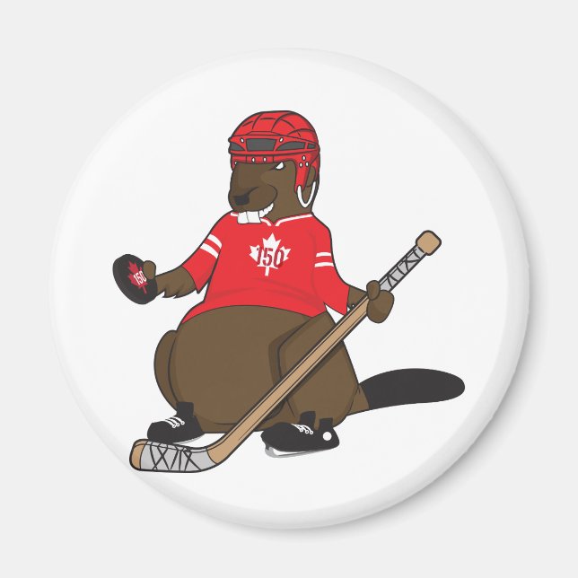 Aimant Canada 150 en 2017 Hockey Beaver (Devant)