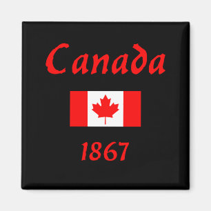 Aimant Canada 1867 Ancien drapeau du Balthazar Couleur fo