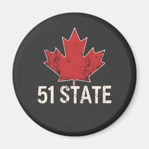 Aimant Canada 51e État Trump Drapeau américain et canadie