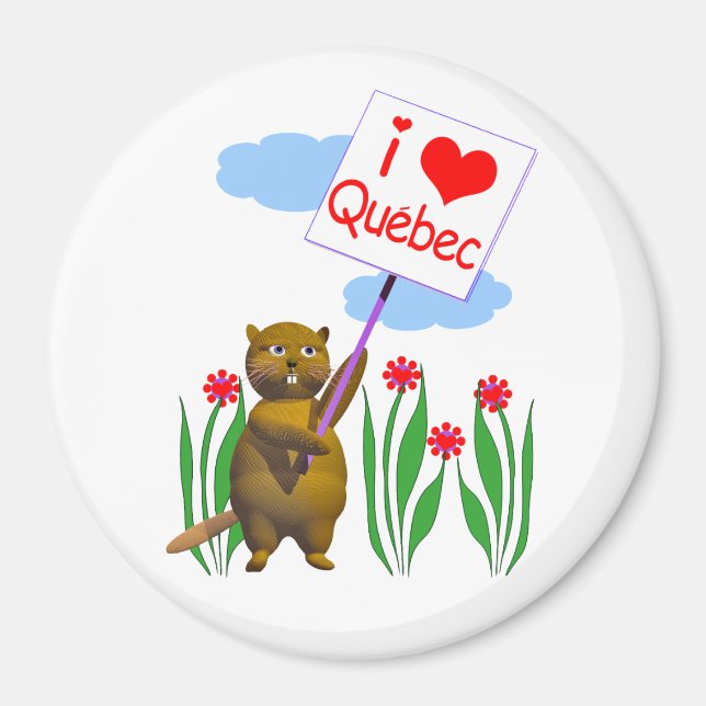 Aimant Canada Beaver Loves Québec (Devant)
