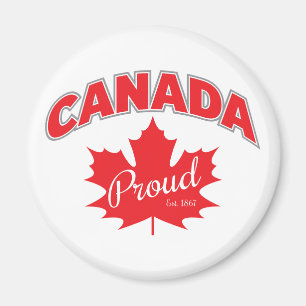 Aimant "Canada Fier Est. 1867" Avec Graphique Feuille D'É