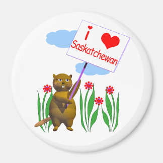 Aimant Canadian Beaver Loves Saskatchewan