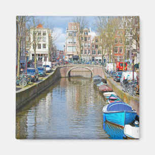 Aimant Canal d'Amsterdam avec bateaux