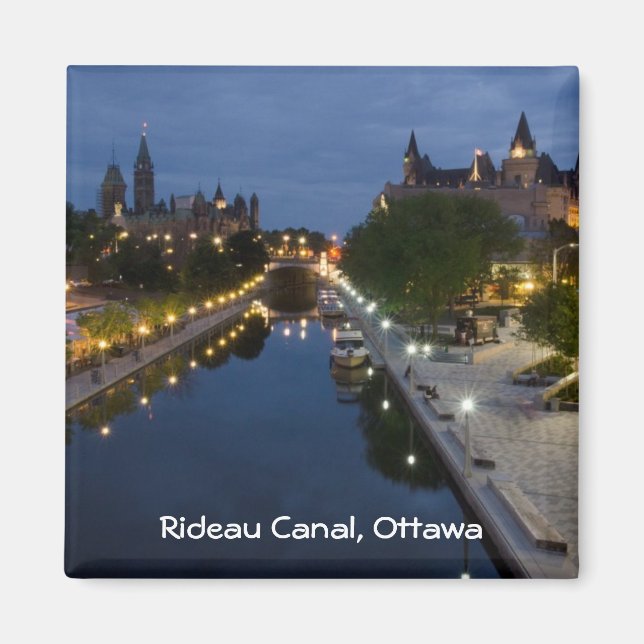 Aimant Canal Rideau et promenade Sussex la nuit. (Devant)